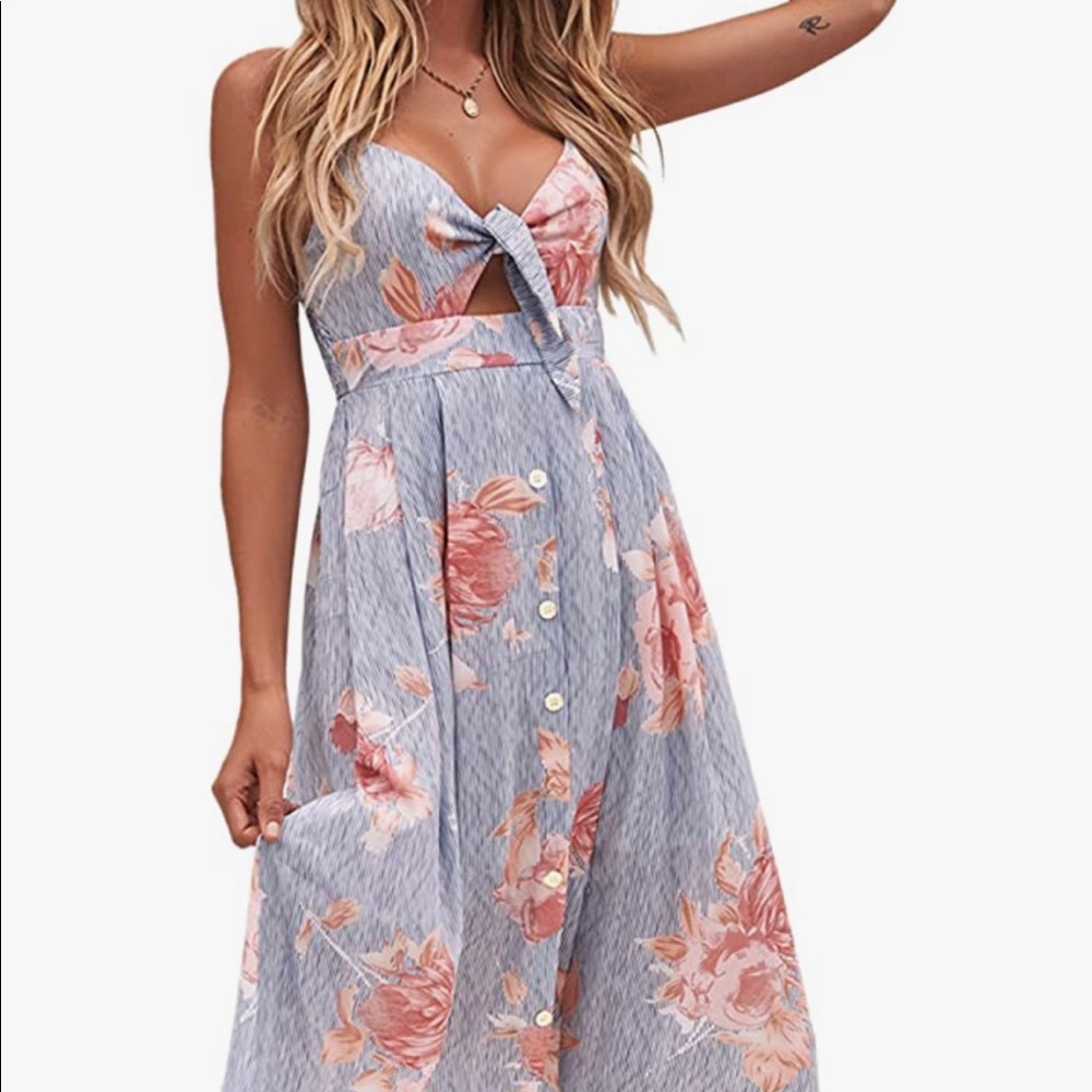 Tie front midi dress (NWT)